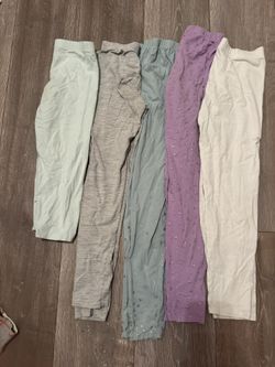 Size 12 And 10/12 Girls Leggings 5 Pair 