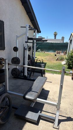 Fitness gear weight set with bench