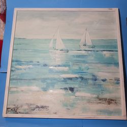 Pier1 Sea of Sailboats Wall Art with Frame