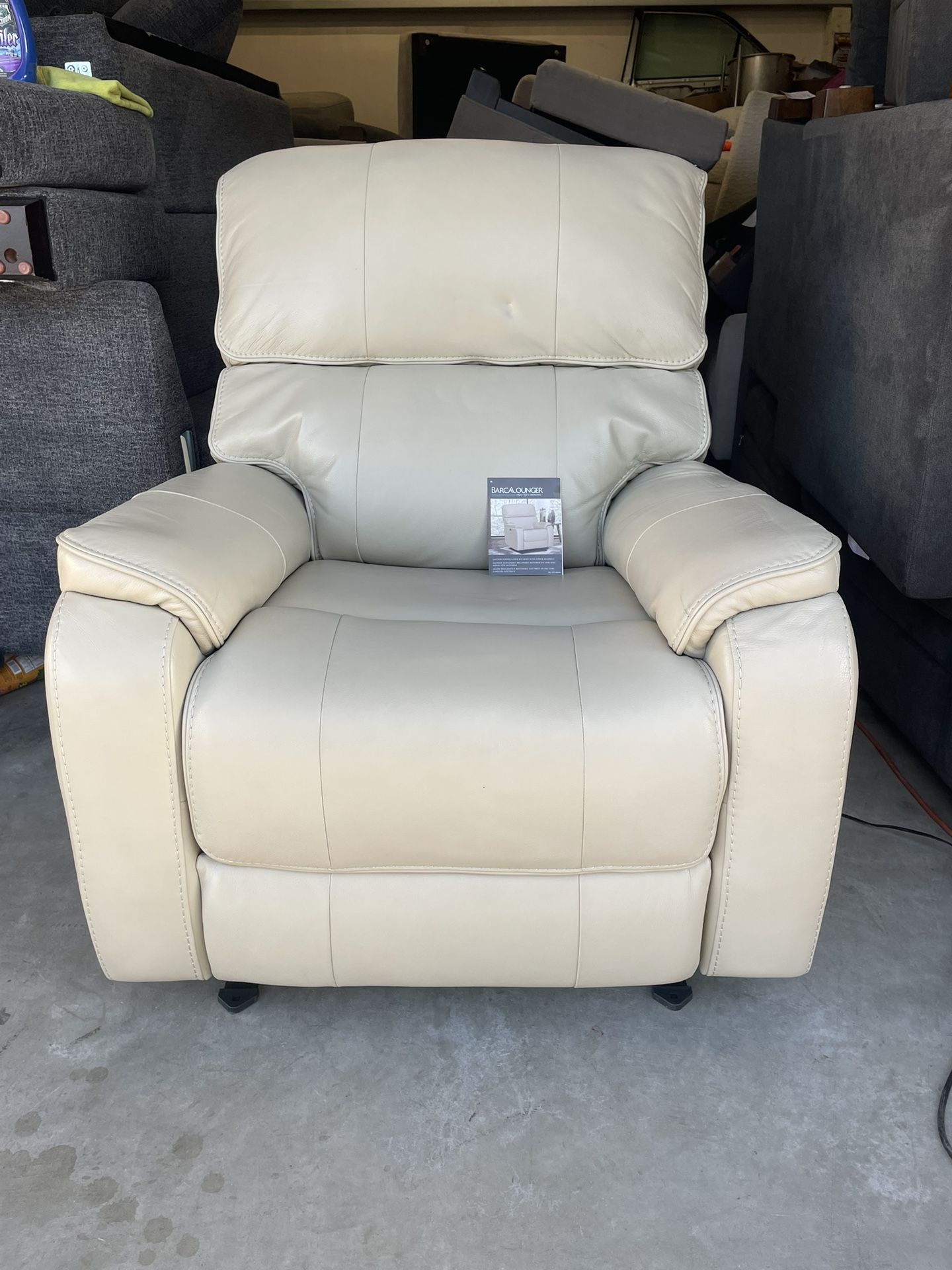 LEATHER POWER RECLINER GLIDER WITH POWER HEADREST