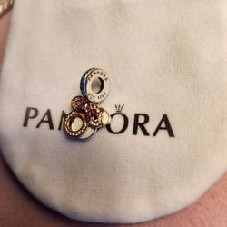 Authentic Pandora #782615C01 Disney Minnie Mouse Silhouette Double Dangle Charm