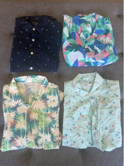 4 Boys button up Hawaiian shirts