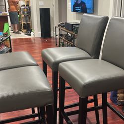 Set of 4 Gray Bar Stools(Crate & Barrel)