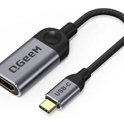 QGeeM USB C to HDMI Adapter 4K Cable, USB Type-C to HDMI Adapter [Thunderbolt 3/4] HDMI for Laptop MacBook Pro/Air, iPhone 15 16 17 Pro max, Dell XPS,