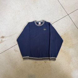 Vintage 90s Wilson Athletic Sweatshirt XL USA Navy Striped Crewneck Tennis