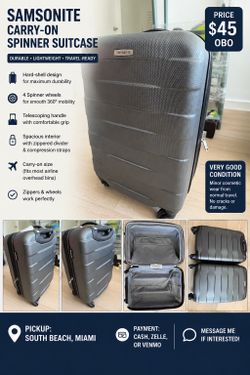 Samsonite Carry-On Suitcase – $45 OBO