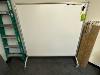 🧑‍🏫 Large Rolling Whiteboard + Bulletin Board – Double-Sided – $99 OBO! 🔥