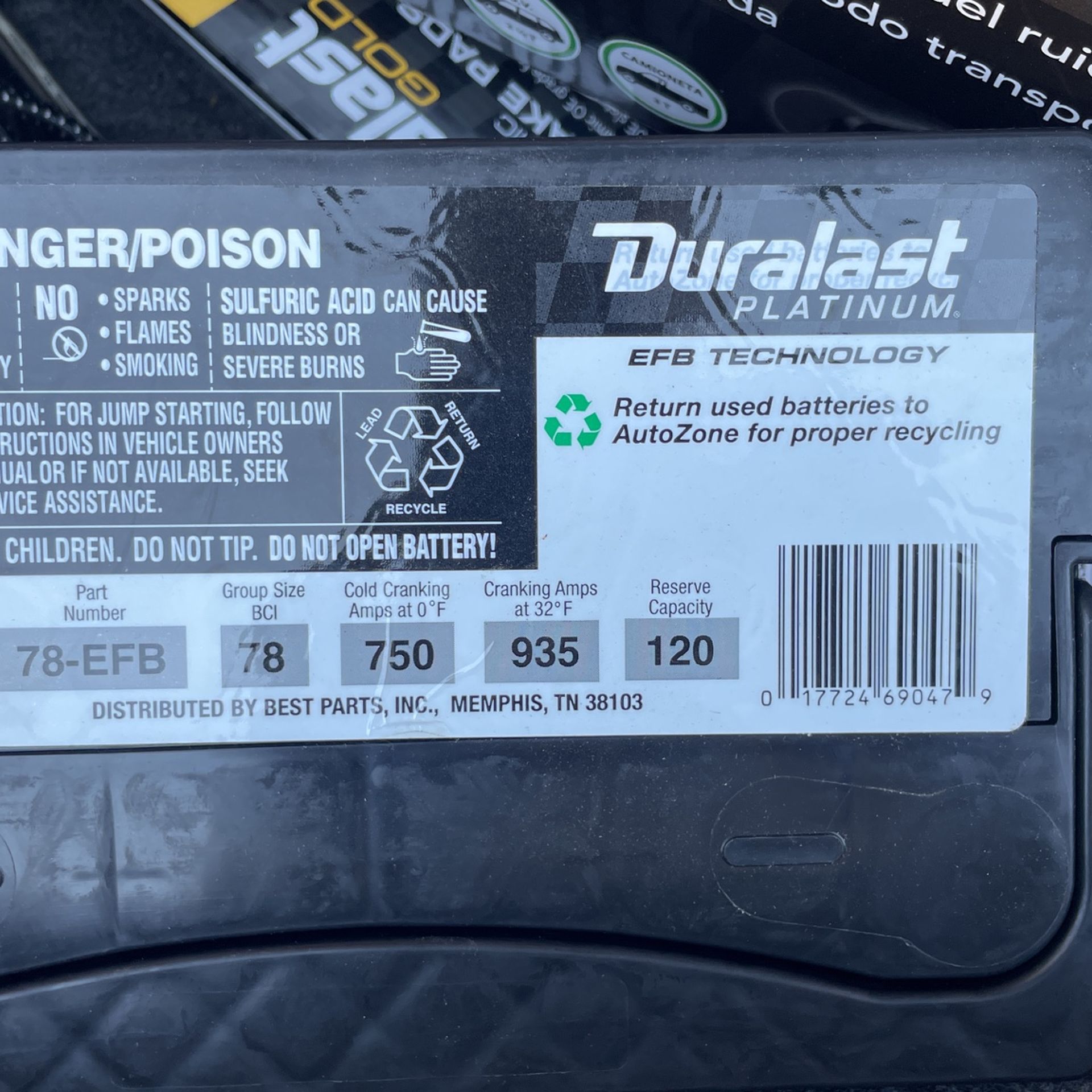 Brand New Dues last Platinum Side Post Battery