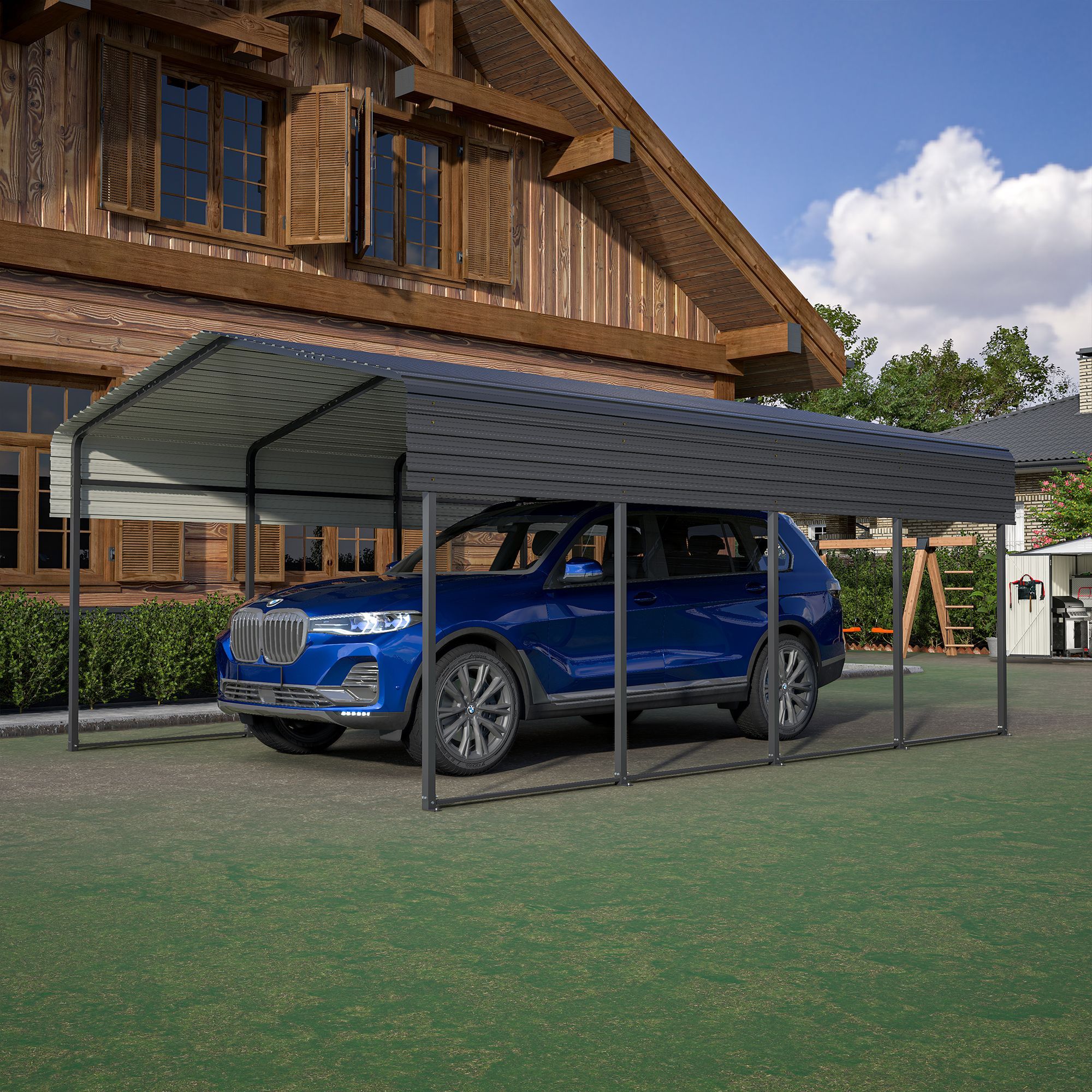 13x20 FT Heavy Duty Carport with Heavy Duty Metal Frame & Galvanized Steel Roof, Outdoor Car Ports Canopy Garage Car Shelter for Car,SUV,Truck, Boat,