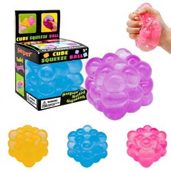 5.5cm Bumpy Sugar Cube Squish Squeeze Cube Sensory Fidget Toy for Stress Relief