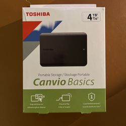 💾 Toshiba 4TB Portable External Hard Drive – Like New w/ Box & Cable!