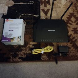 NETGEAR R6400 WIFI ROUTER & POWER LINE 1000 WIFI EXTENDERS