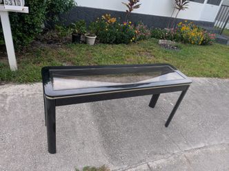 Black Lacquer Glass Top Long Table