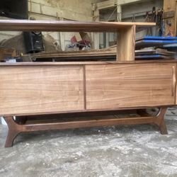 Mid-Century Modern Wood Credenza / Media Console