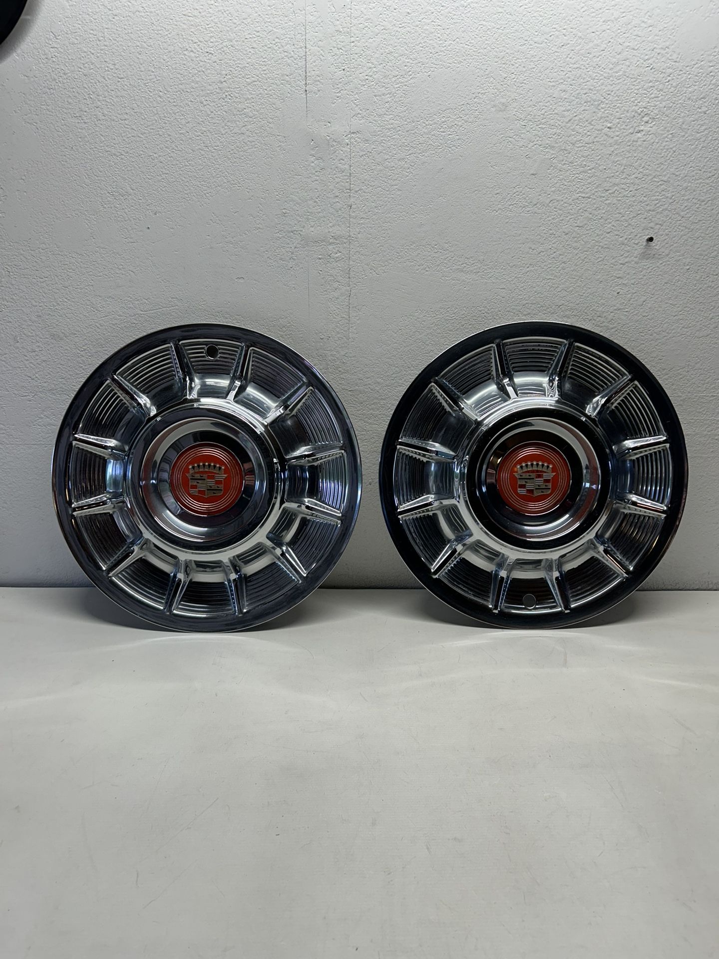 NICE Lot 2 ~ Vtg 1957 Cadillac 15" Hubcap Wheel Hub Cap Cover Eldorado Sombrero