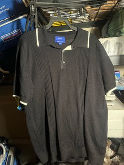 Apt. 9 “Seriously Soft” black polo shirt with white stripes
