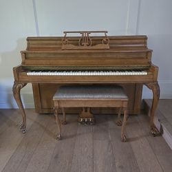 Upright Piano By H.W Perlman And Matching Tonk