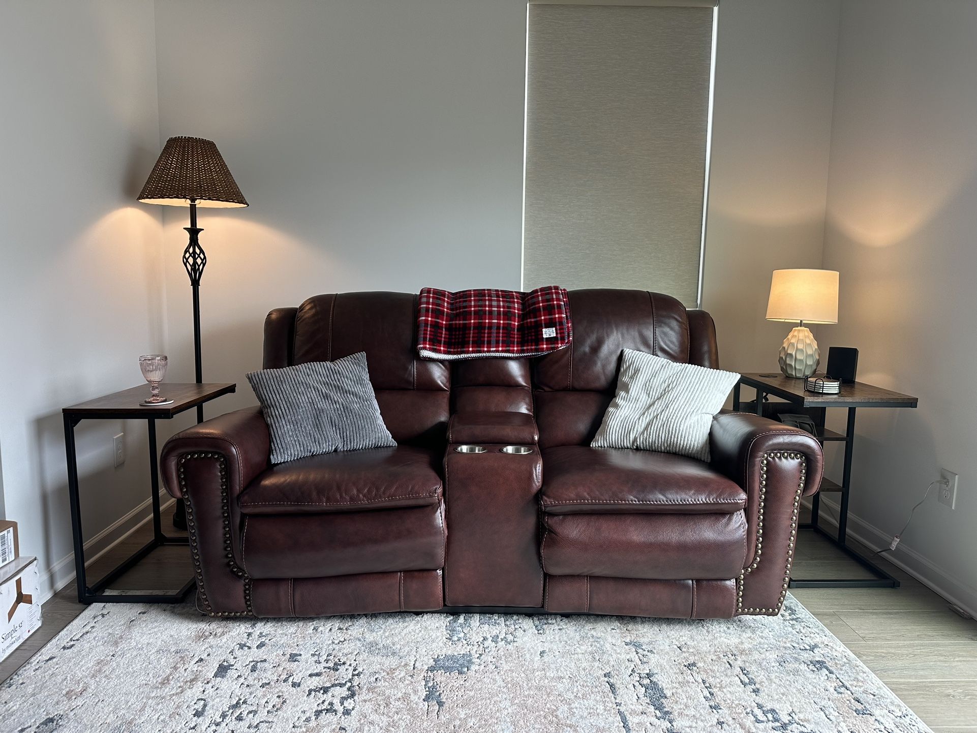 Leather Reclining Loveseat