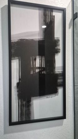 Framed Black and White Abstract Art Print