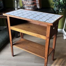 Charming Vintage Tile Mini Kitchen Island