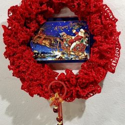 Crushed Velvet Christmas Wreath 20in Diameter 