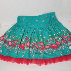 American Girl Kit Kittredge GIRLS Size 6 Flower Blooms Skirt Floral Blue and Red