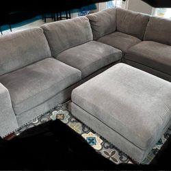 L Shaped Sectional  With Ottoman 