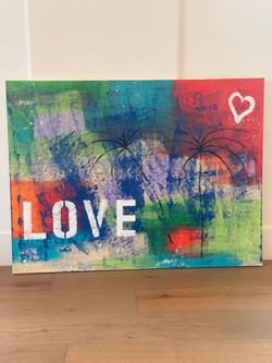 Large original abstract art - “Love  is all you Need”