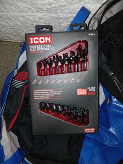 Icon Flexhead Ratcheting Wrenches 8pc SAE