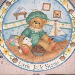 Cherished Teddies  New In The Box. Little Jack Hornet Plate 6 1/2” 