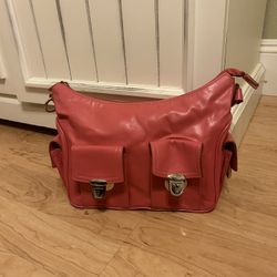 Pink Multipocket Hobo Shoulder Purse