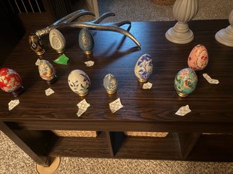 Decorative Hand-Painted Egg Figurines Collection
