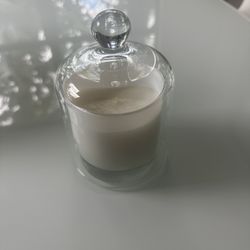 Crate & Barrel Glass Cloche Candle Holder