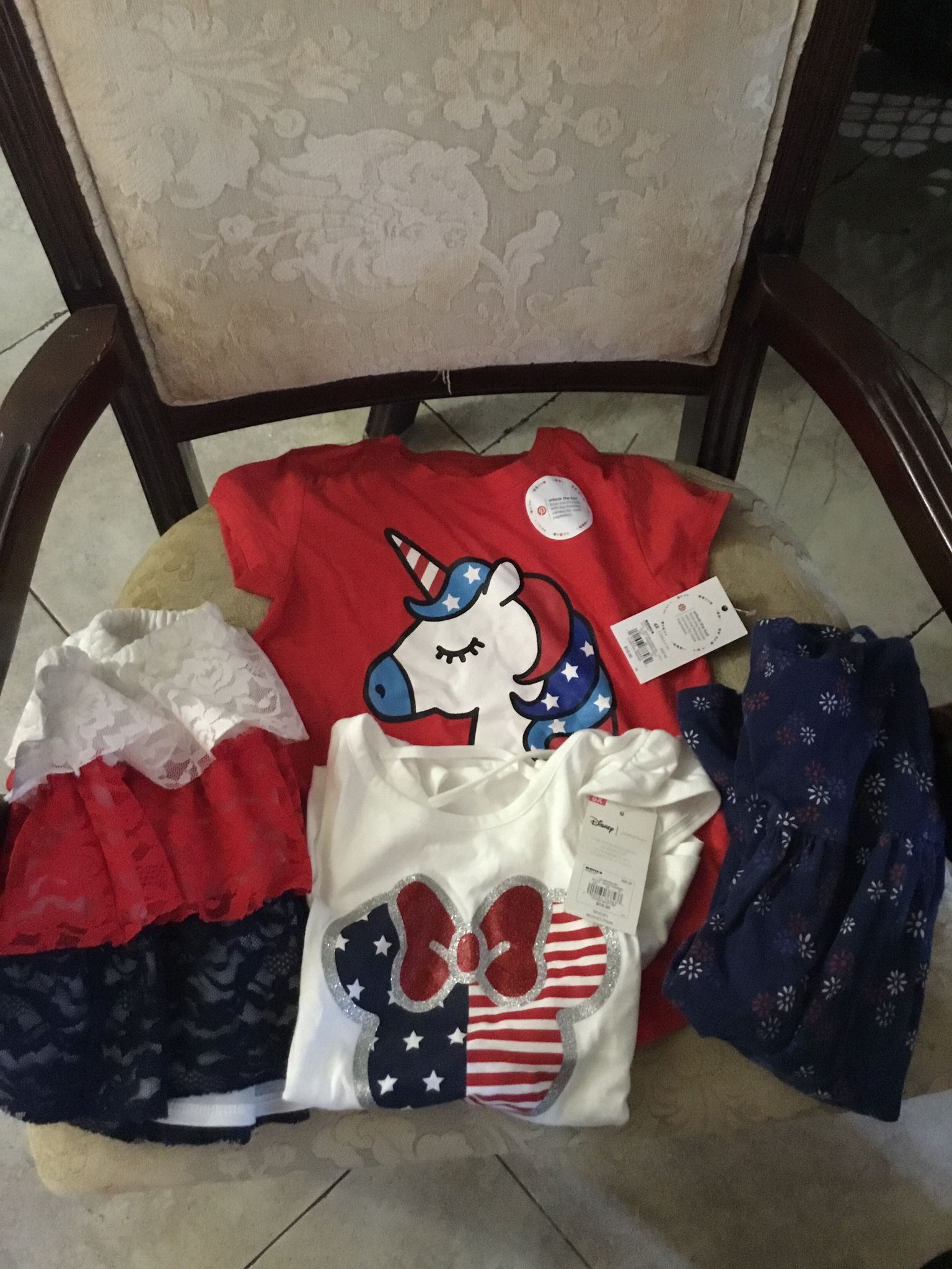 Little Girls 4th Of July Bundle Size 6X New With Tags