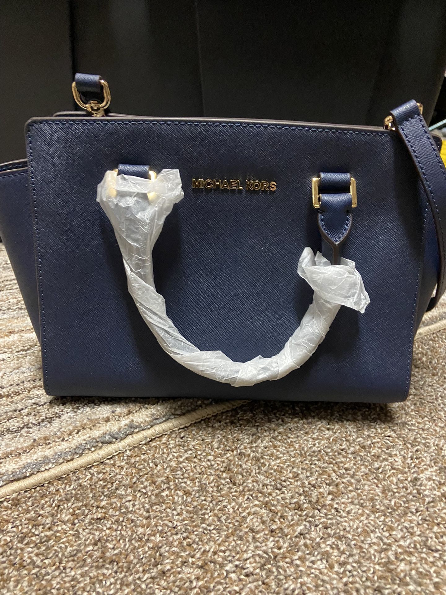 Michael Kors Selma Navy Large Satchel Handbag NWT