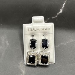 Black stone earrings