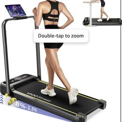 Foldable Treadmill with Incline, Walking Pad with Handle Bar 3 Level Incline, Portable Folding Treadmills for Home/Office 300 Lbs Capacity, Quiet Desk