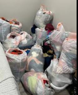 8 bags of clothes $100 pick up asap Not FREE !