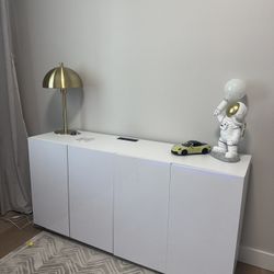 Set Of 2 Buffet Cabinets With Led 