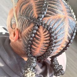 Cross cornrows