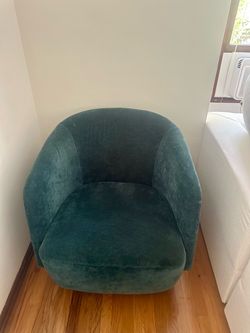 Teal Upholstered Swivel Chair