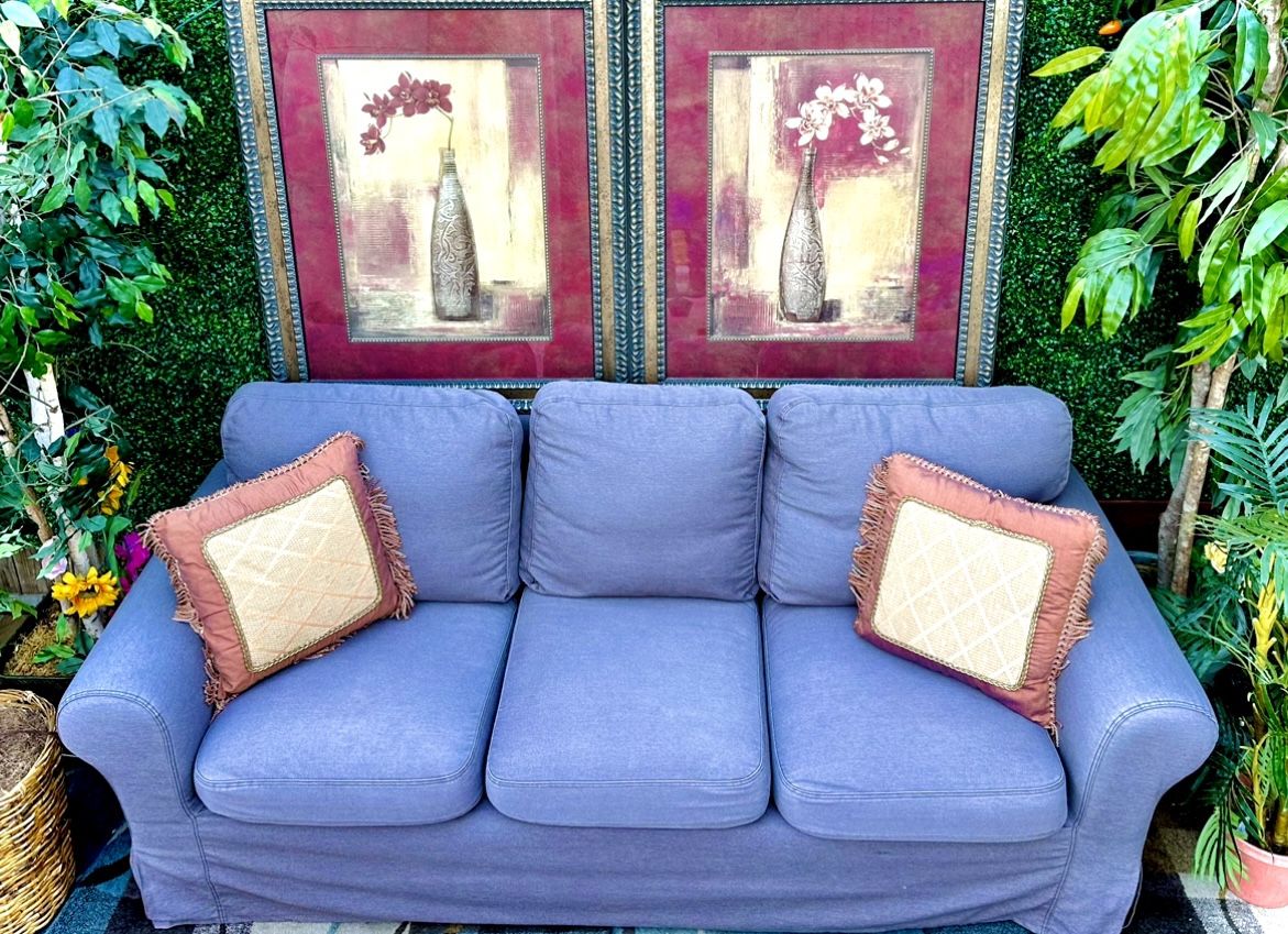 (Free Delivery 🚛🚚) Pair Of Large Kirkland Glass Framed Orchid Canvas Art