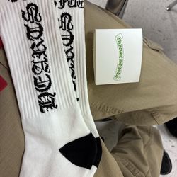 black and white Chrome heart socks