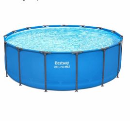Bestway Steel Pro MAX 15’ x 48 Above Ground Swimming Pool, Pool Only, Blue