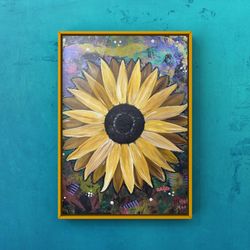 11x14 Acrylic Sunflower Painting