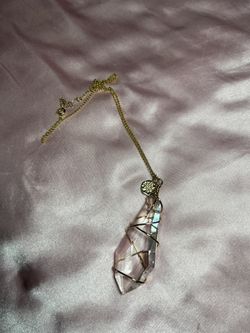 Wire Wrapped Crystal Necklace