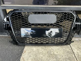 For Audi Q3 2013 2014 2015 RSQ3 Style Front Grille Chrome Frame Black Mesh Grill