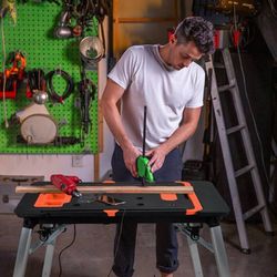 Portable Workbench,7-in-1 Work Benches for Garage,45”Folding Work Table,Used a