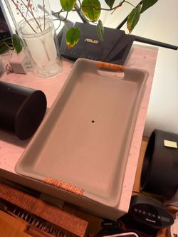 Ceramic Serving Tray with Rope-Wrapped Handles