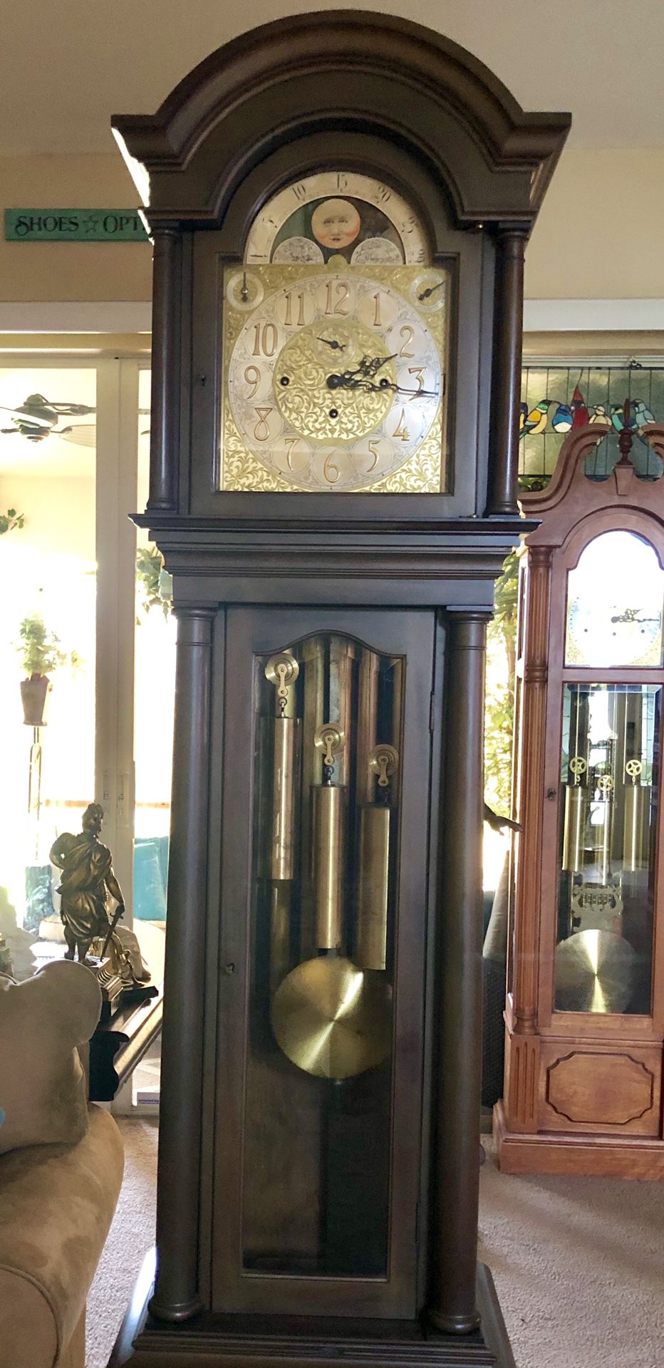 Rare American chime clock company hall clock